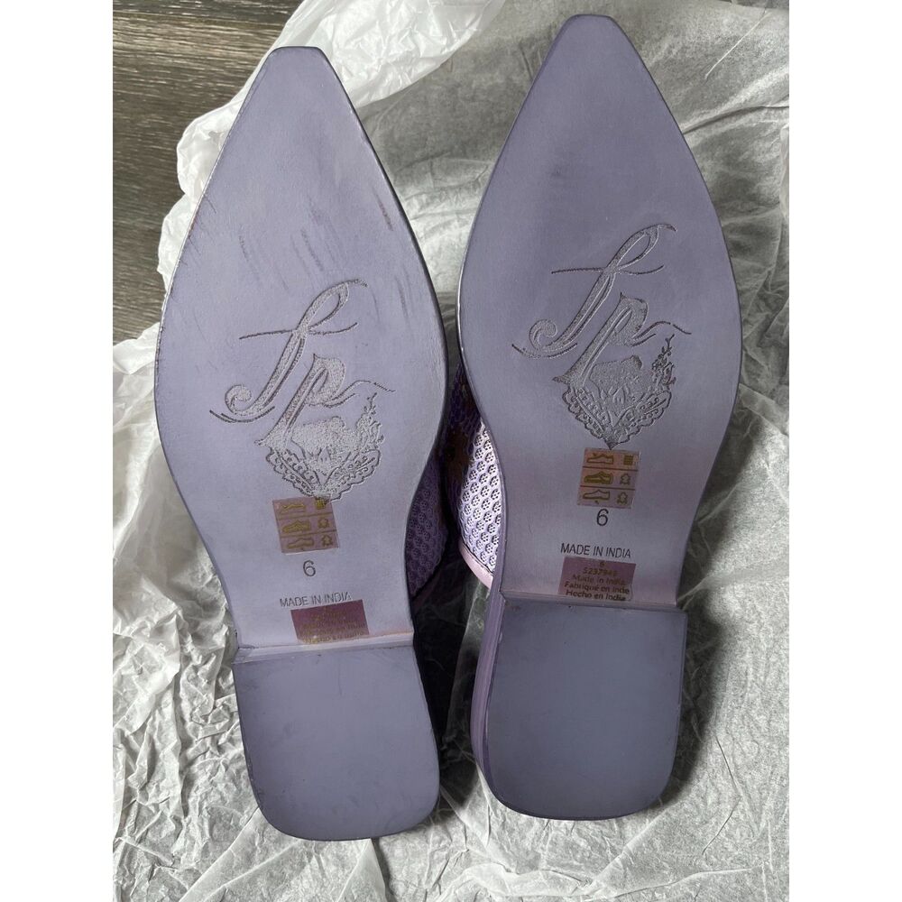Free People Shoes Womens Sz 6 Becky Daisy Mules Embroidered Flowers Flat Mules - Picture 6 of 6